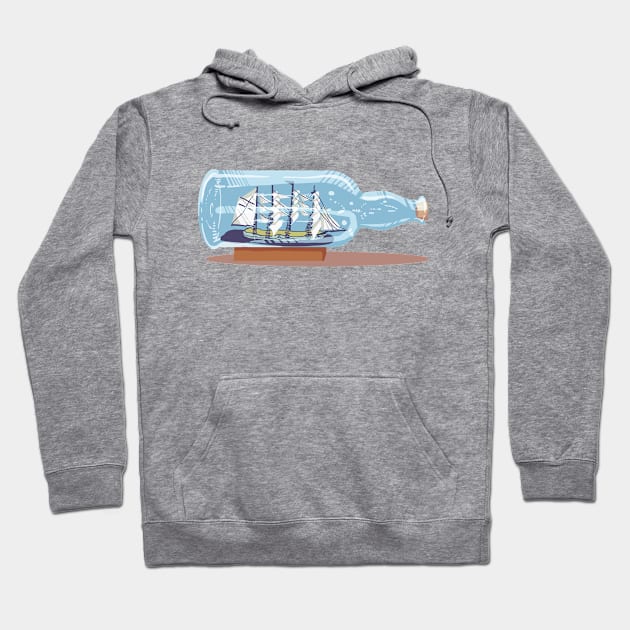 Bottle in a boat Hoodie by Eva Viñes